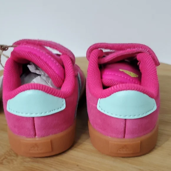 Adidas Kids VL Court 3.0 CF I Toddler Sneakers Pink Teal Size 5K NIB - Picture 7 of 10
